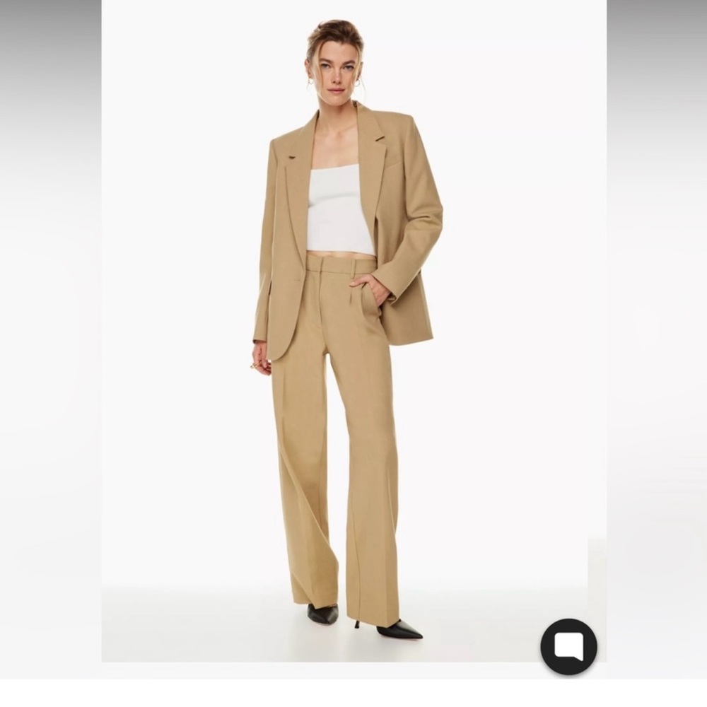 Wilfred Tan High-Waisted Trousers